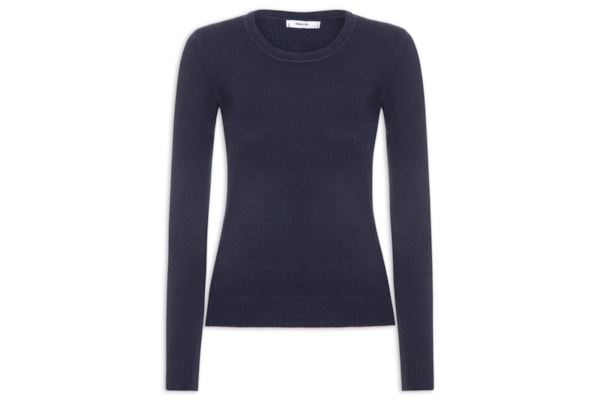 Blusa Feminina Tricot Básica - Azul
