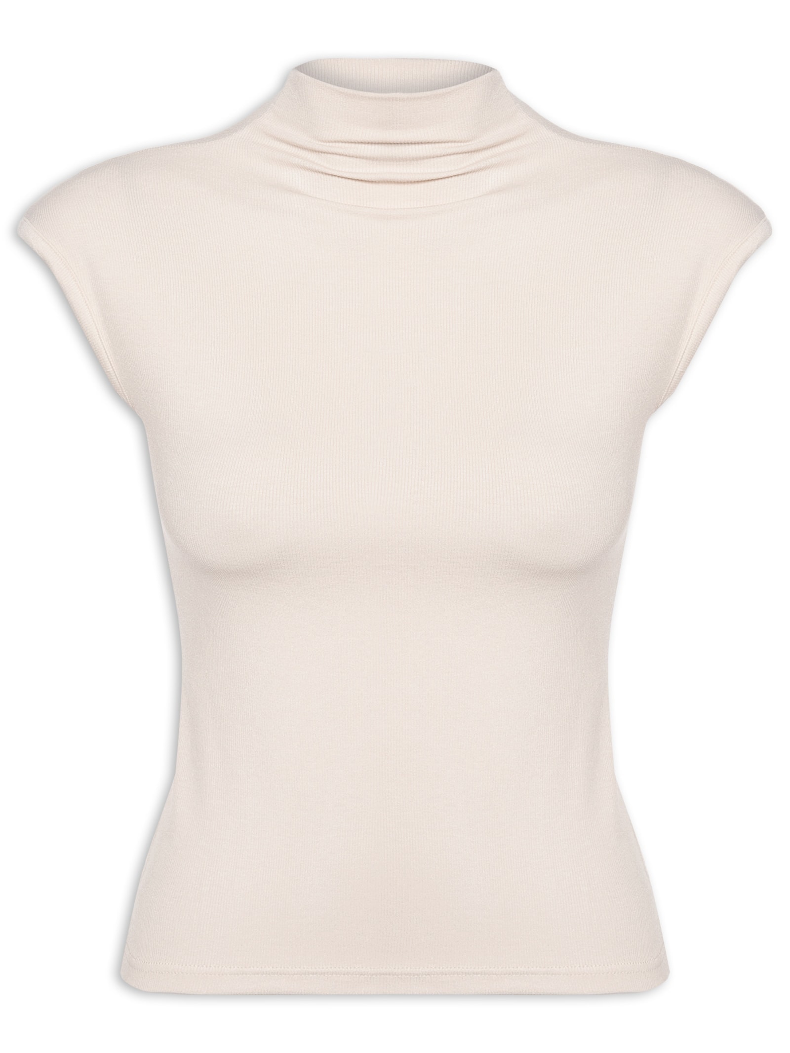 Blusa Feminina Tricot Básica Bege Basiq