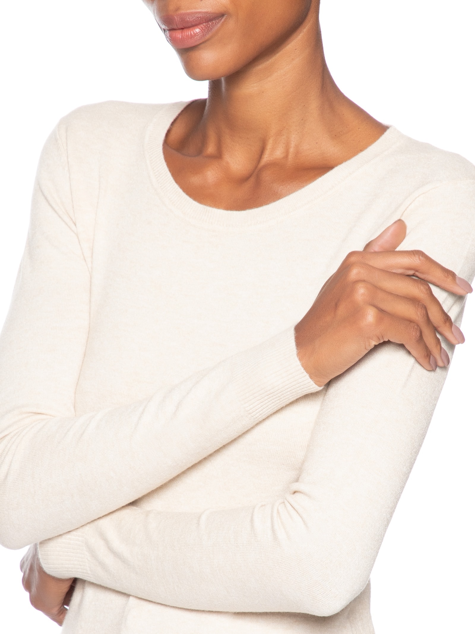 Blusa Feminina Tricot Básica Bege Basiq