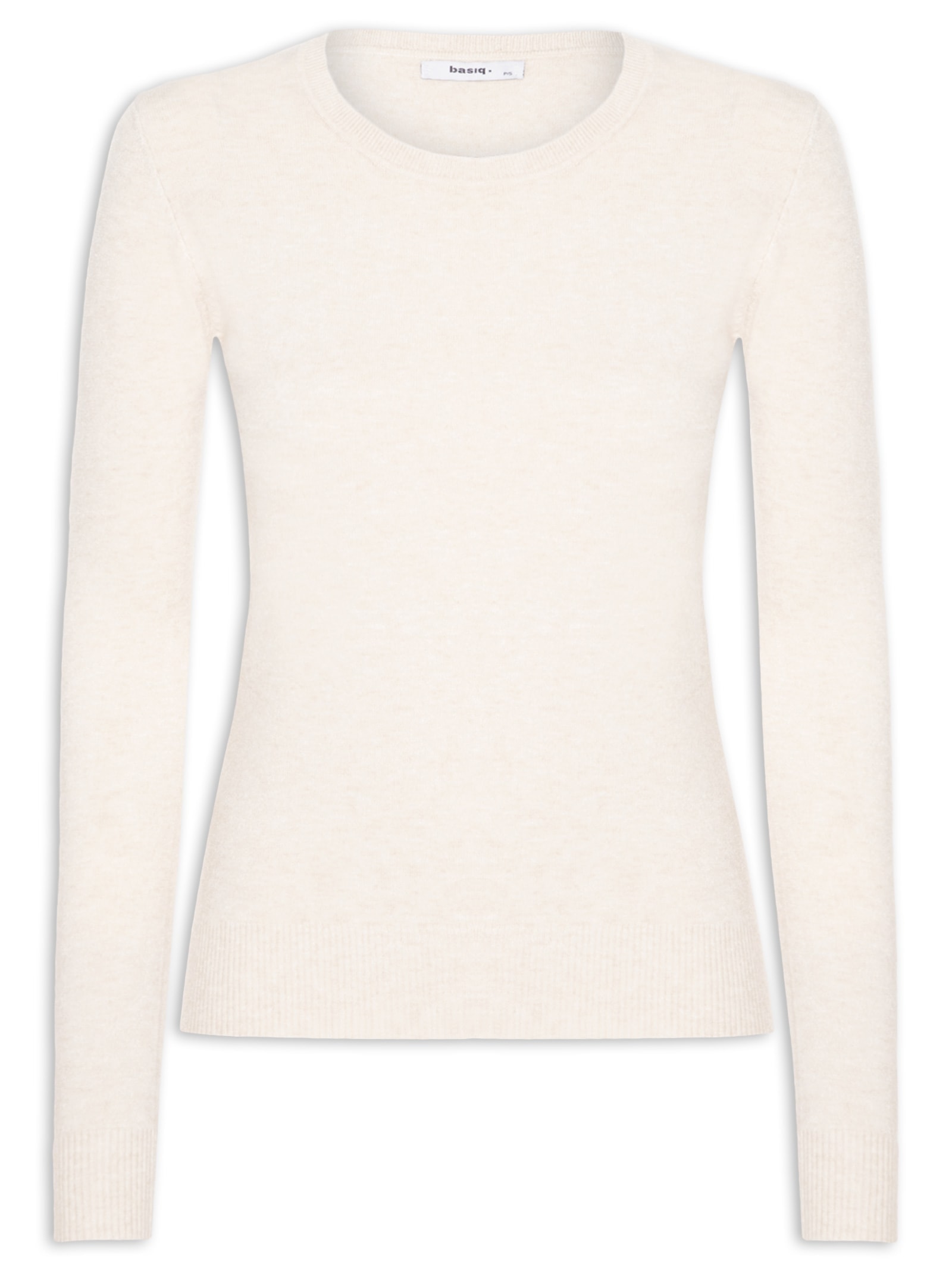 Blusa Feminina Tricot Básica Bege Basiq