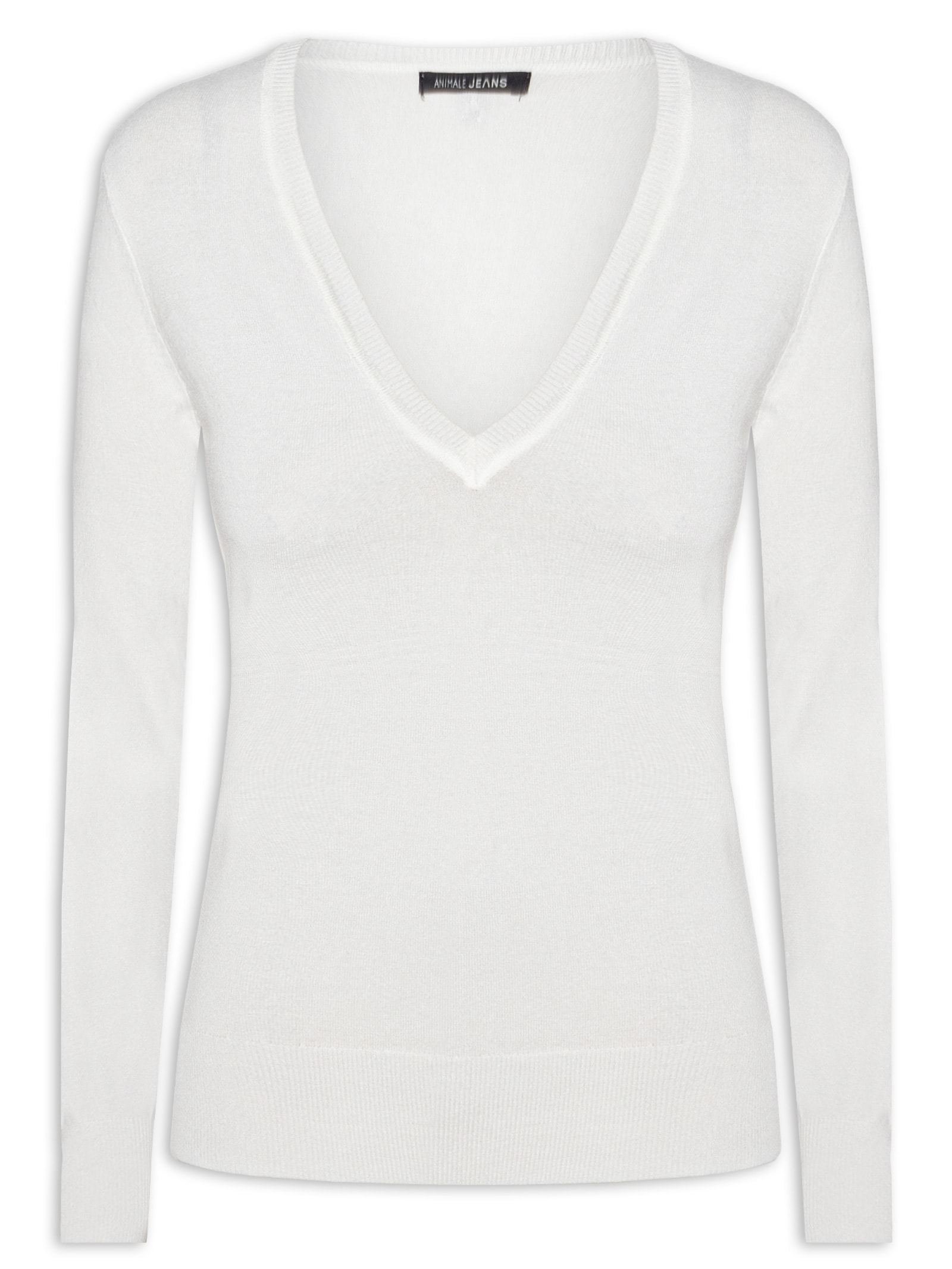 Blusa Feminina Tricot Básica Branco Animale Jeans