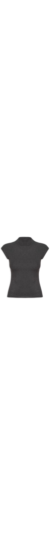 Blusa Feminina Tricot Básica - Cinza
