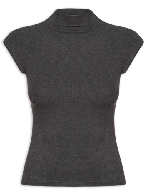 Blusa Feminina Tricot Básica – Cinza