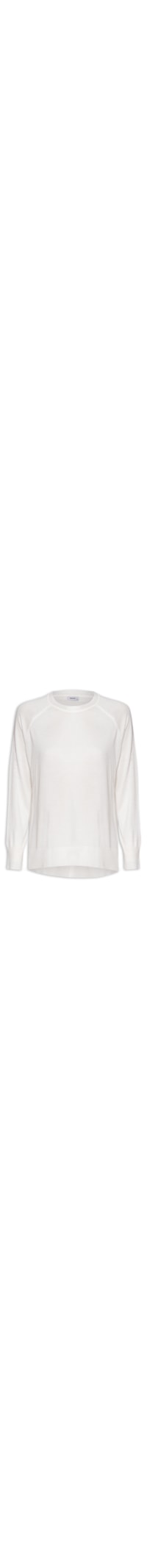 Blusa Feminina Tricot Básica Decote Redondo - Off White