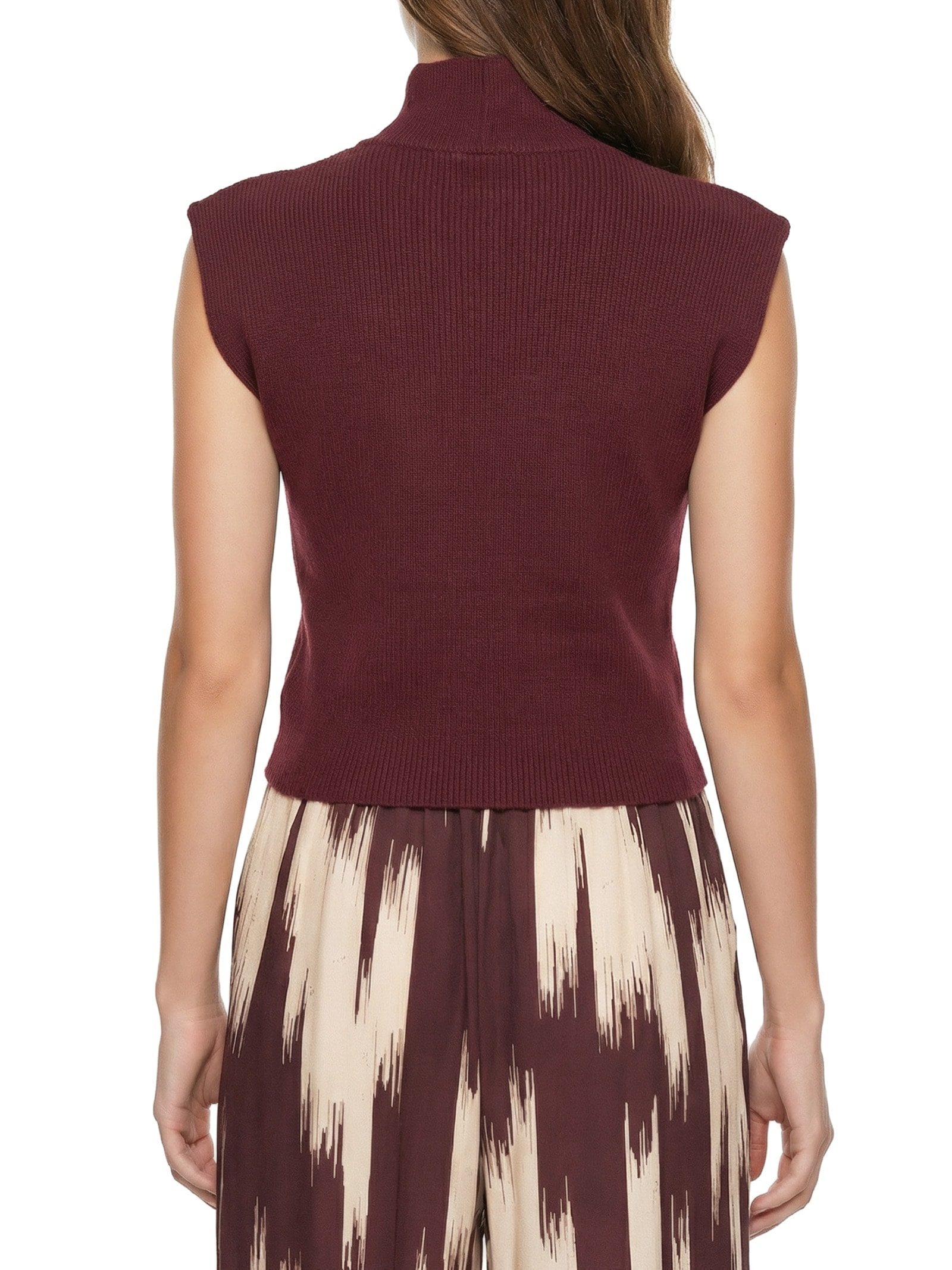 Blusa Feminina Tricot Básica Gola Vermelho Cacay