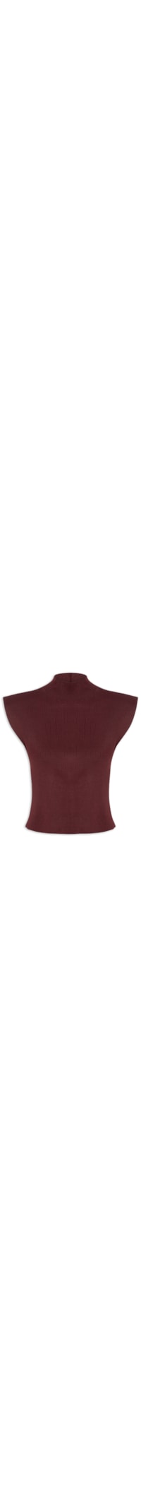 Blusa Feminina Tricot Básica Gola - Vermelho