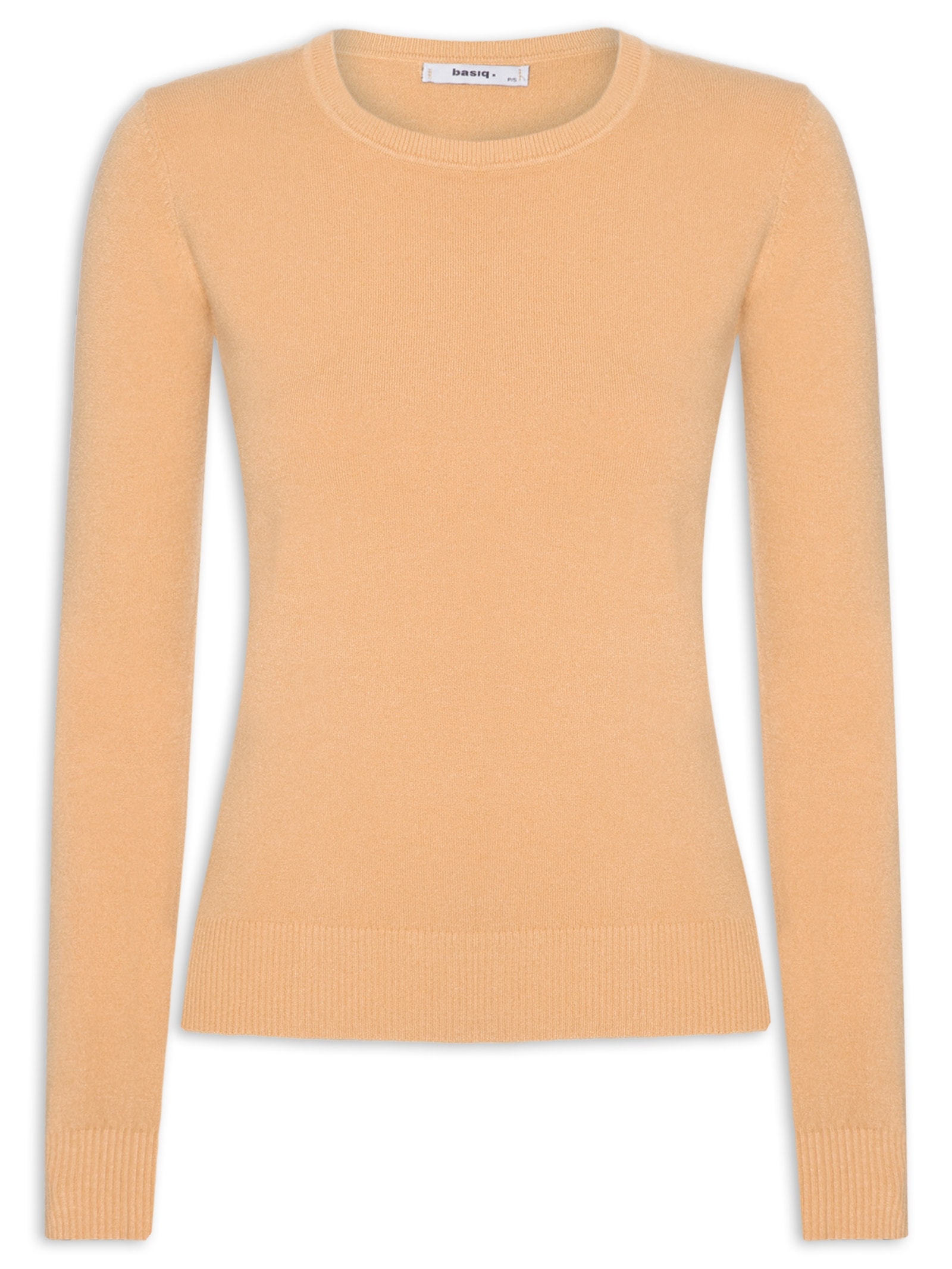 Blusa Feminina Tricot Básica Laranja Basiq