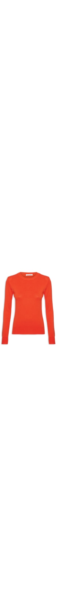 Blusa Feminina Tricot Básica Manga Longa - Laranja