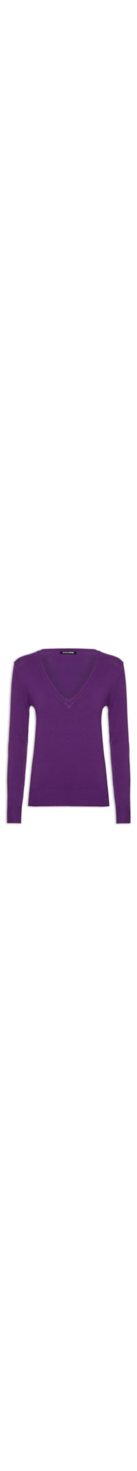 Blusa Feminina Tricot Básica Manga Longa - Roxo