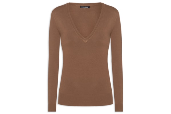 Blusa Feminina Tricot Básica - Marrom