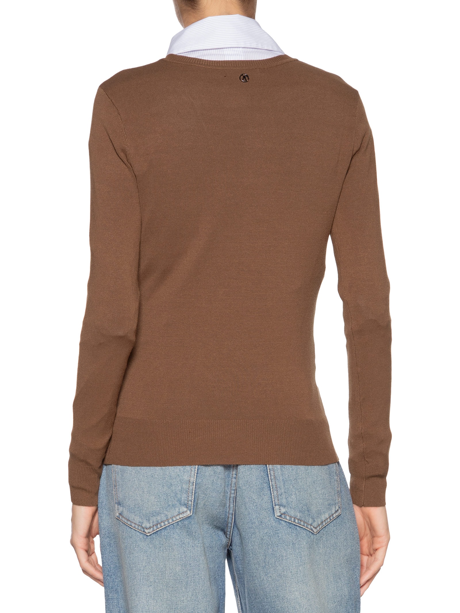 Blusa Feminina Tricot Básica Marrom Animale Jeans