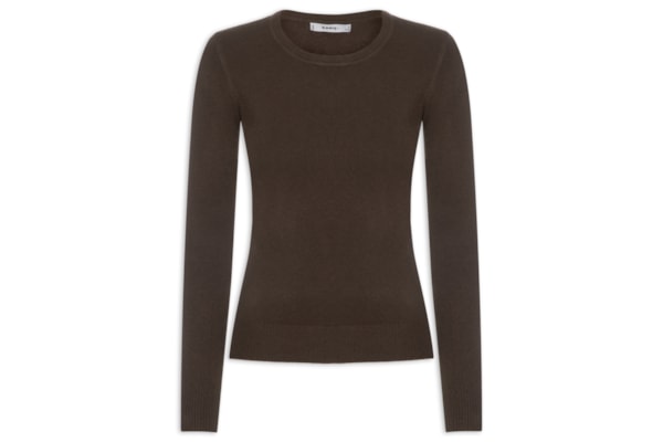 Blusa Feminina Tricot Básica - Marrom