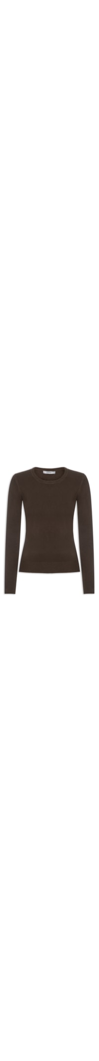 Blusa Feminina Tricot Básica - Marrom
