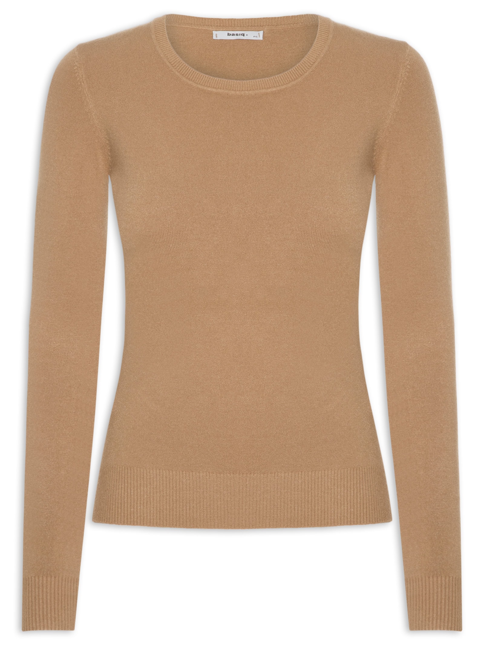 Blusa Feminina Tricot Básica Marrom Basiq