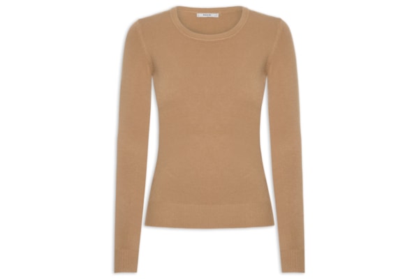 Blusa Feminina Tricot Básica - Marrom