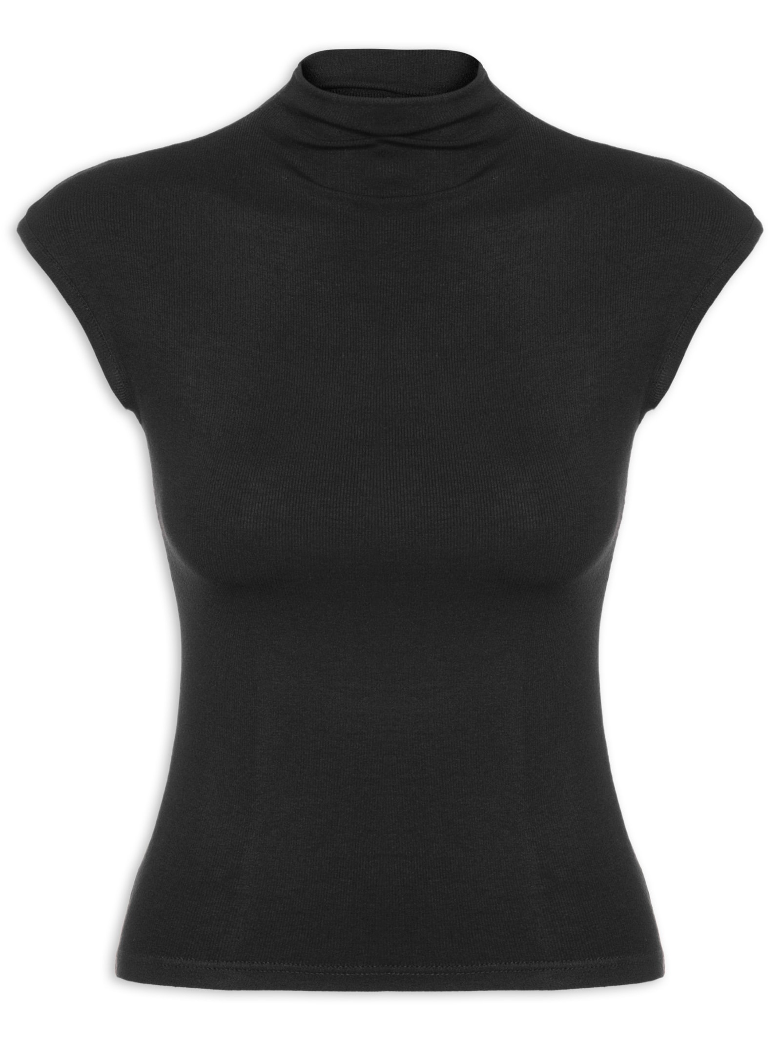 Blusa Feminina Tricot Básica Preto Basiq