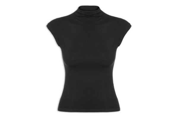 Blusa Feminina Tricot Básica - Preto