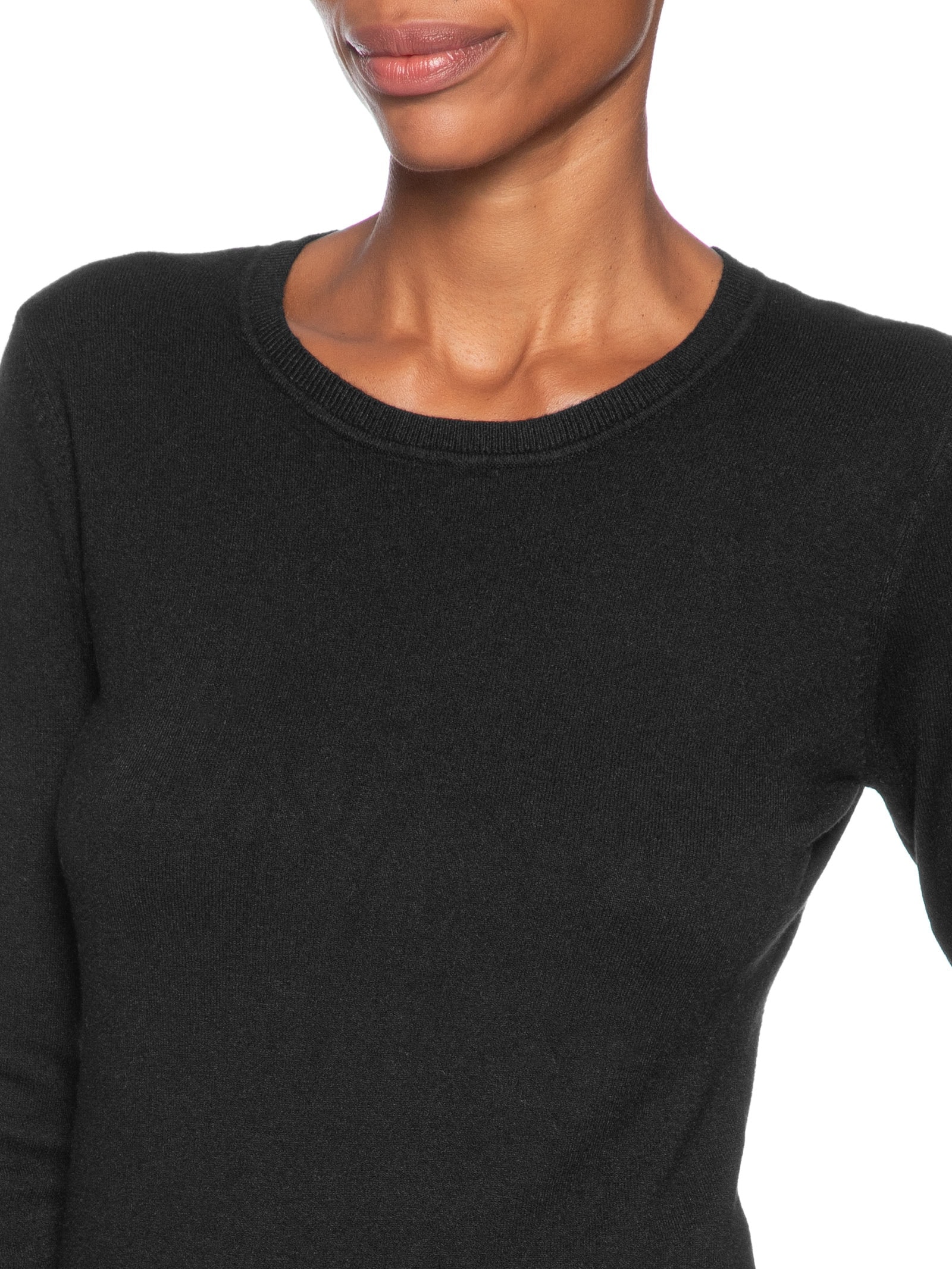 Blusa Feminina Tricot Básica Preto Basiq