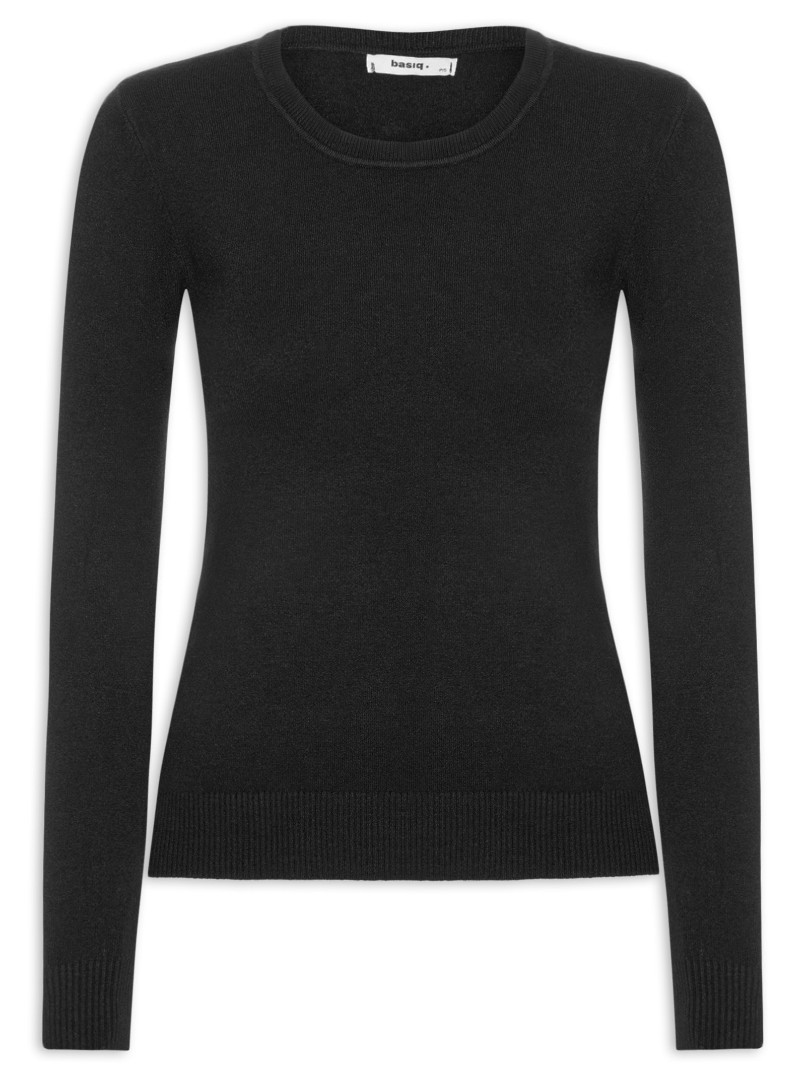 Blusa Feminina Tricot Básica Preto Basiq