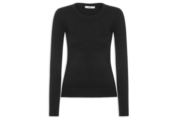 Blusa Feminina Tricot Básica - Preto