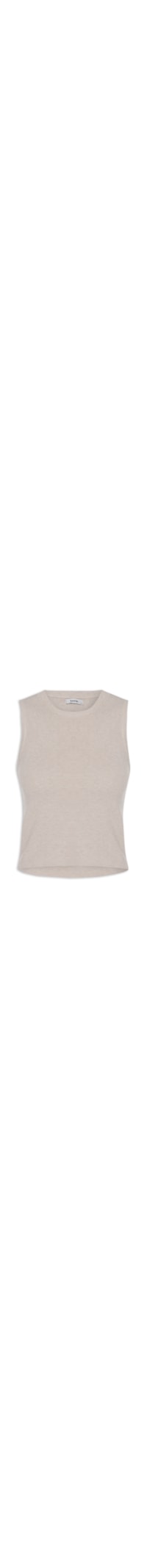 Blusa Feminina Tricot Básica Sem Manga - Bege