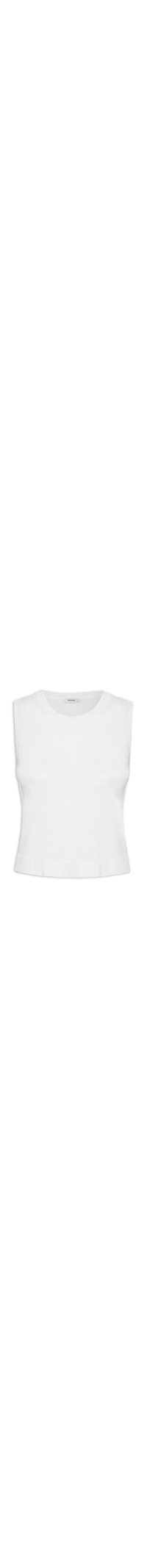 Blusa Feminina Tricot Básica Sem Manga - Branco