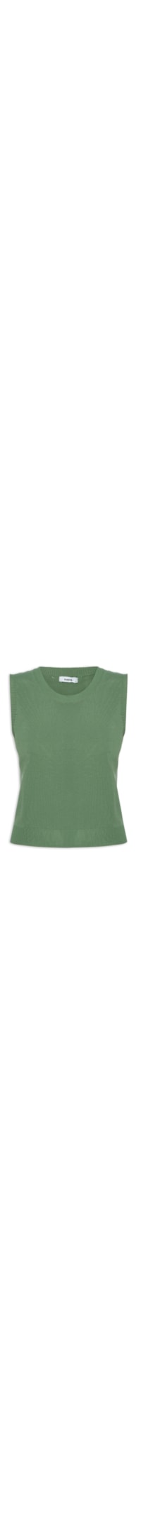 Blusa Feminina Tricot Básica Sem Manga - Verde