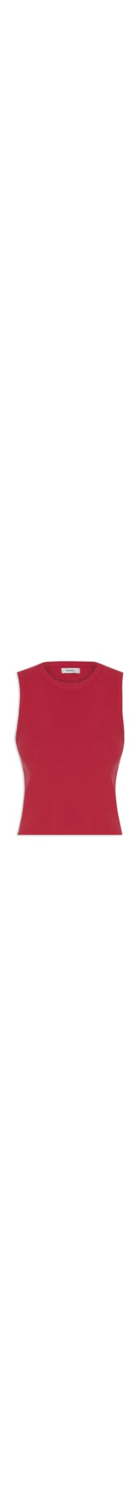 Blusa Feminina Tricot Básica Sem Manga - Vermelho