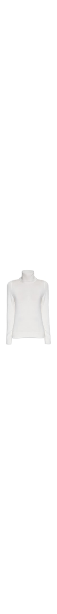 Blusa Feminina Tricot Básico Gola Alta - Off White