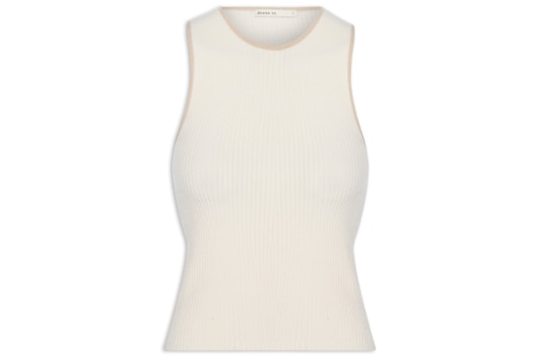Blusa Feminina Tricot Bicolor - Bege