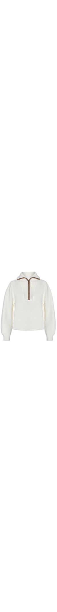 Blusa Feminina Tricot Bicolor - Branco