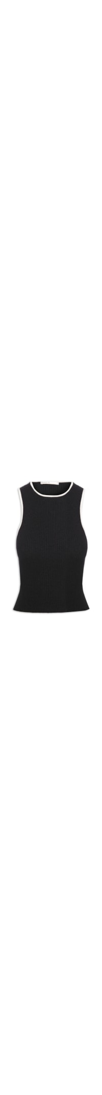 Blusa Feminina Tricot Bicolor - Preto