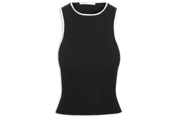 Blusa Feminina Tricot Bicolor - Preto 