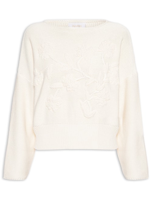 Blusa Feminina Tricot Bordado - Bege