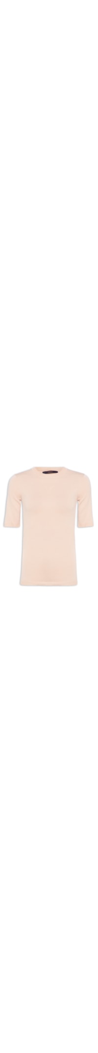 Blusa Feminina Tricot Camiseta Básica Nude - Bege