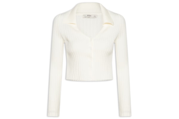 Blusa Feminina Tricot Canelada - Branco