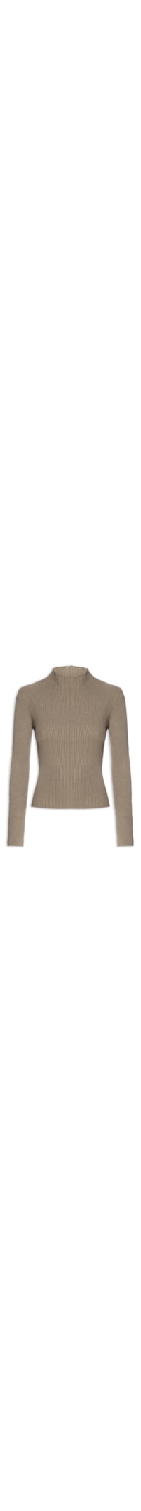 Blusa Feminina Tricot Canelada - Cinza