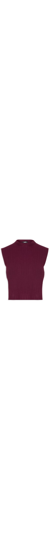 Blusa Feminina Tricot Canelada Sem Manga - Vinho