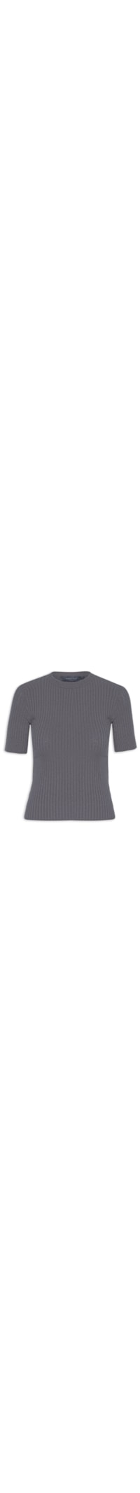 Blusa Feminina Tricot Canelado - Cinza