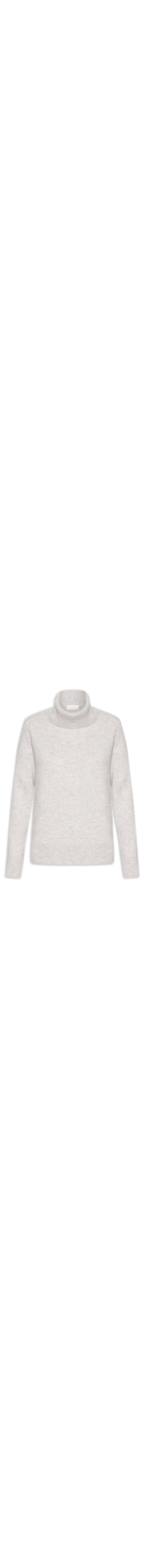 Blusa Feminina Tricot Cashmere Gola Alta - Cinza