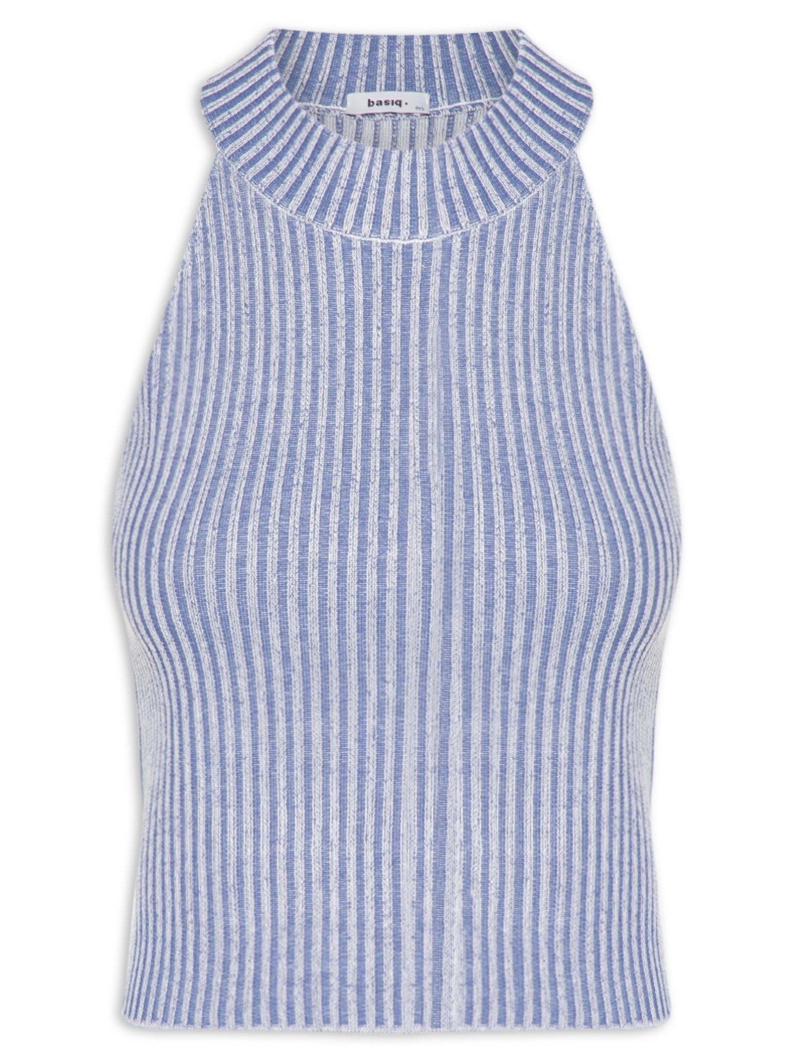 Blusa Feminina Tricot Cava Americana Azul Basiq