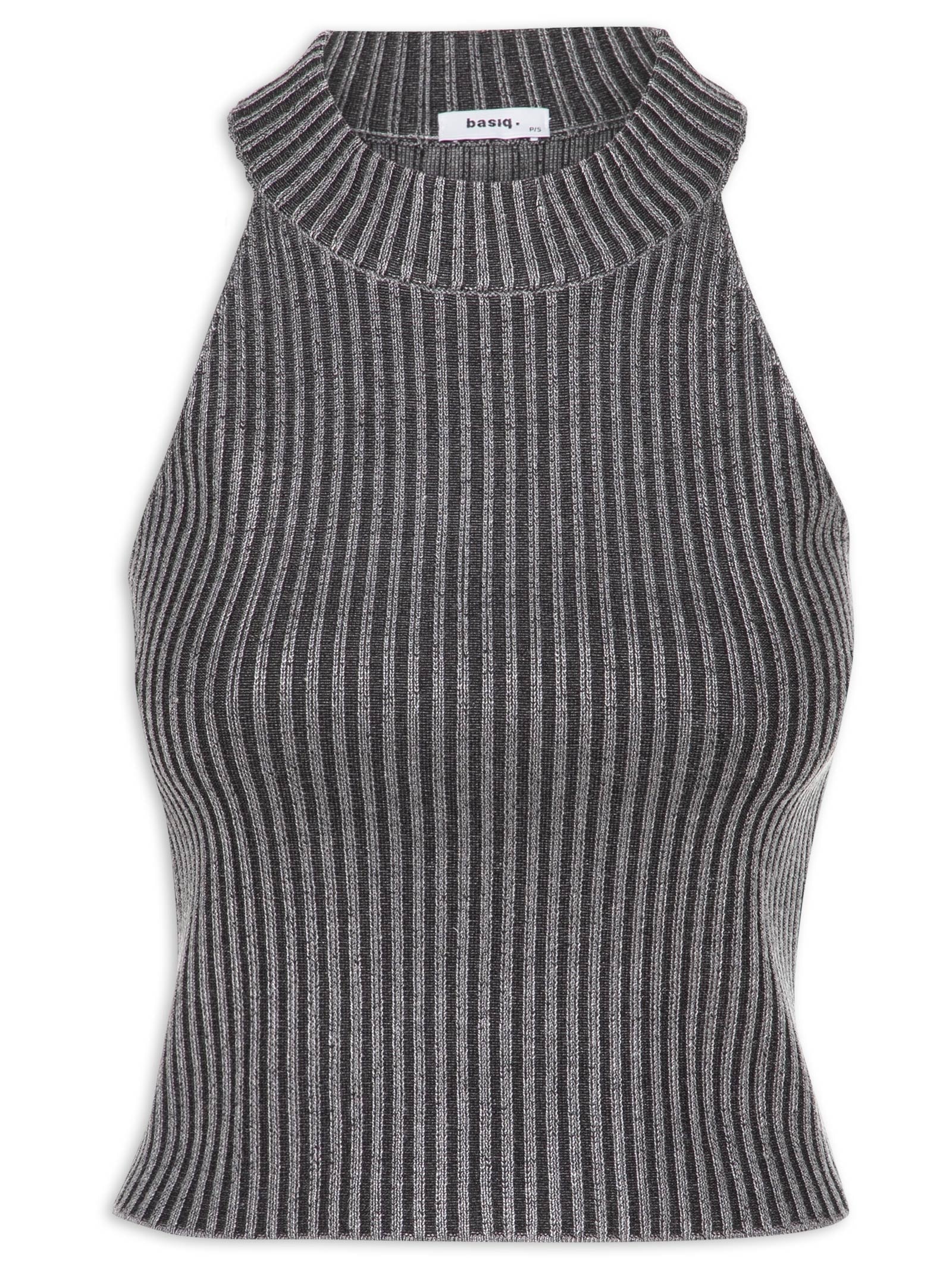 Blusa Feminina Tricot Cava Americana Preto Basiq