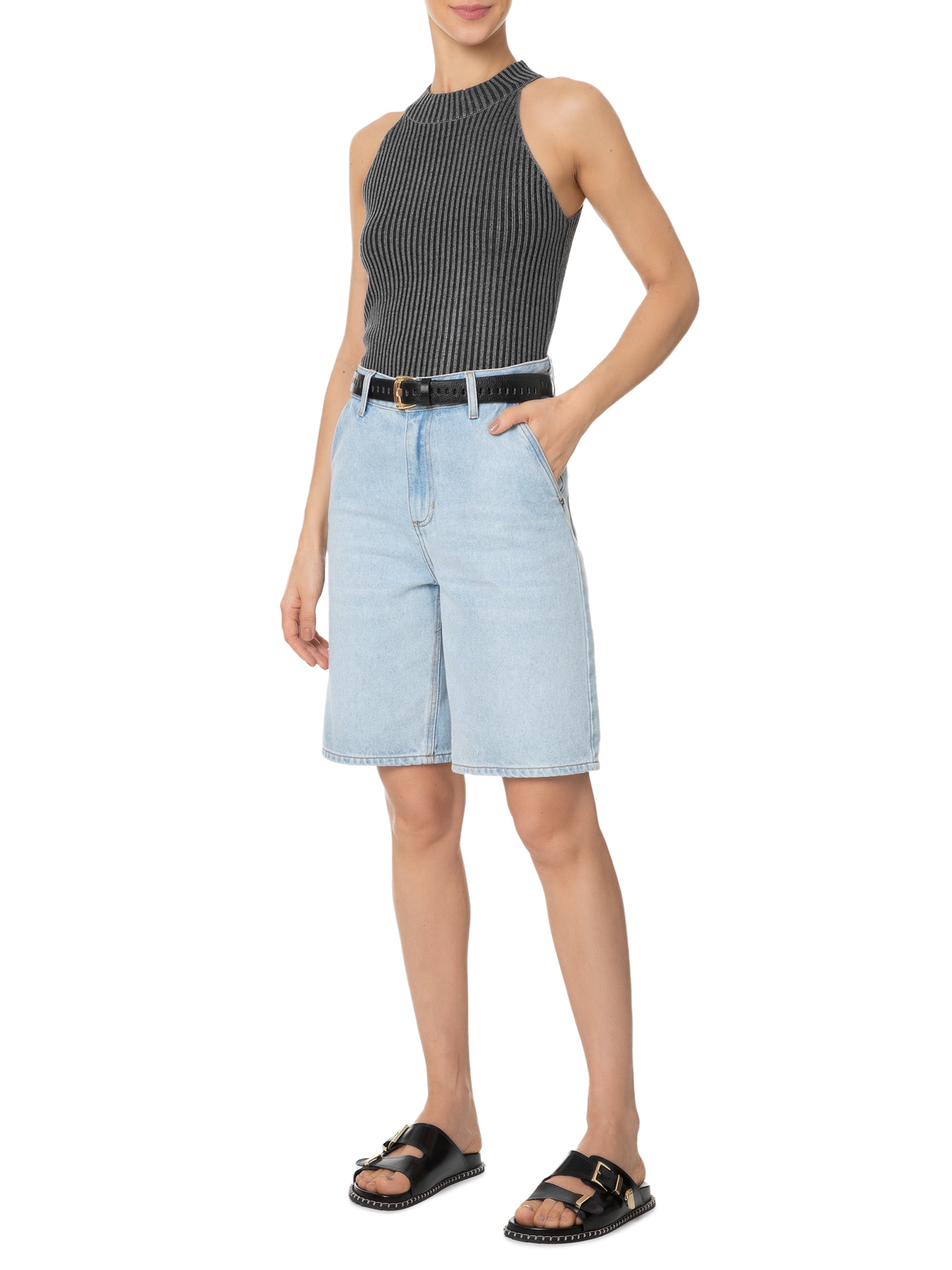 Blusa Feminina Tricot Cava Americana Preto Basiq