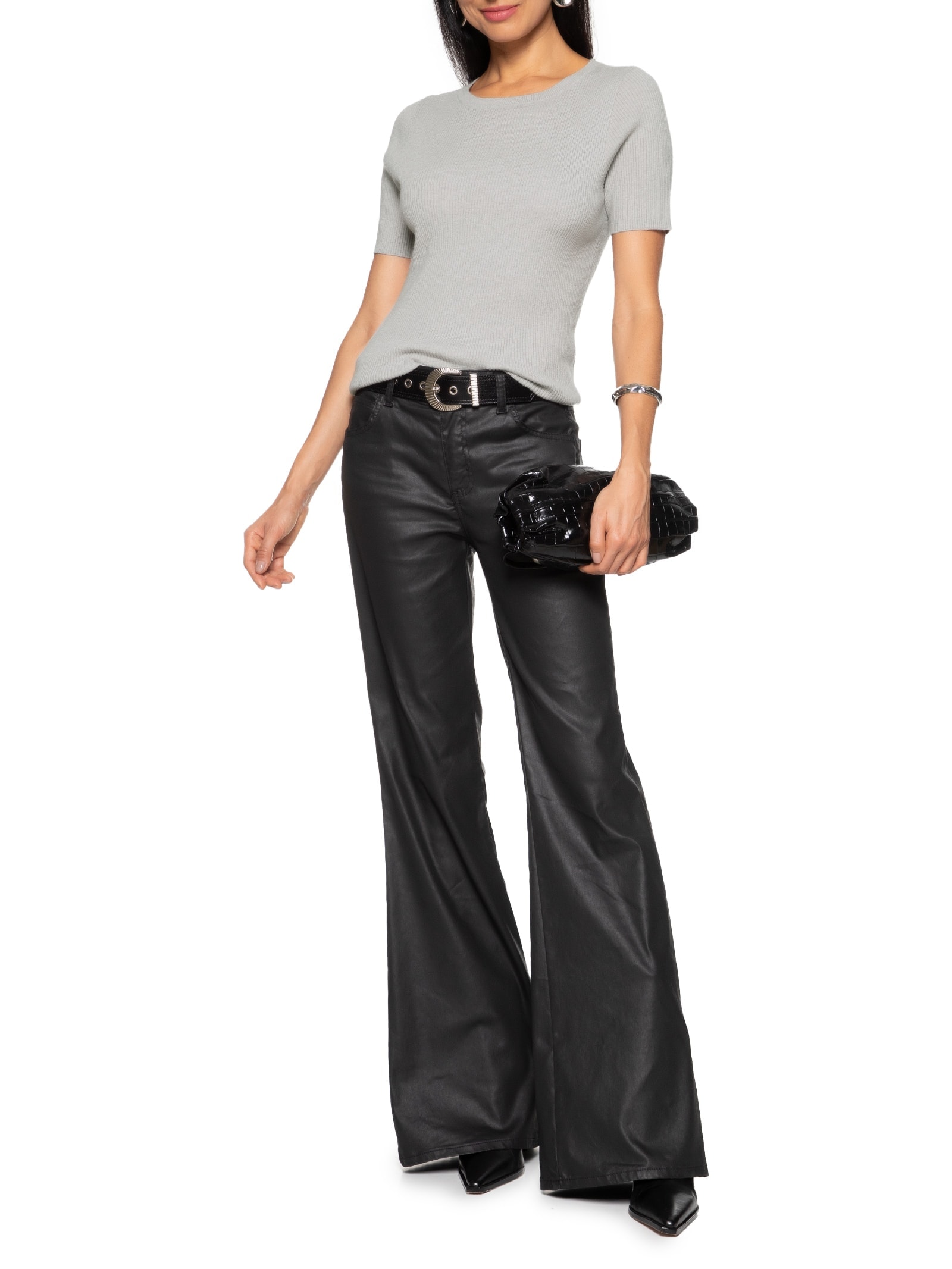 Blusa Feminina Tricot Cinza Colcci