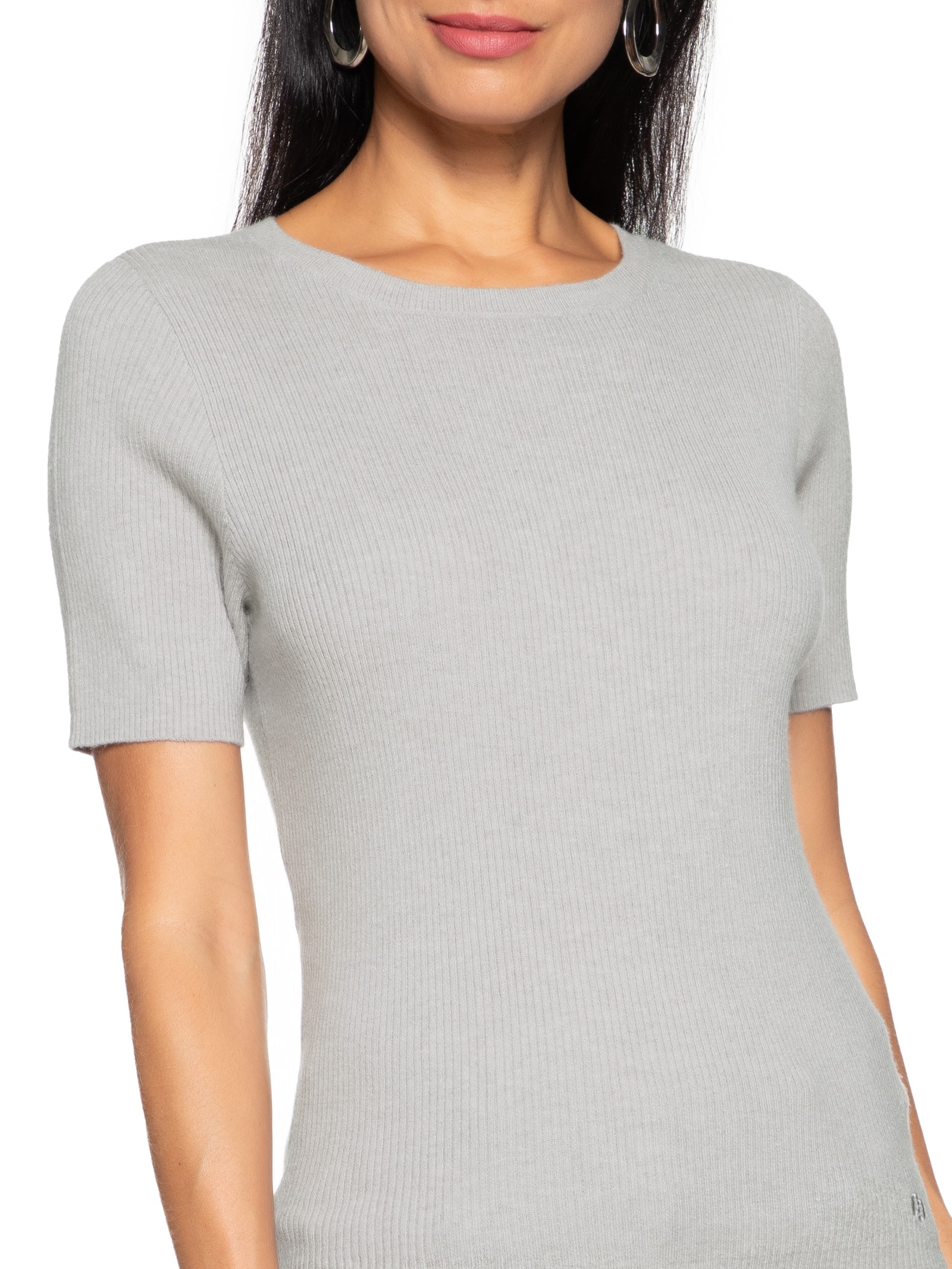 Blusa Feminina Tricot Cinza Colcci