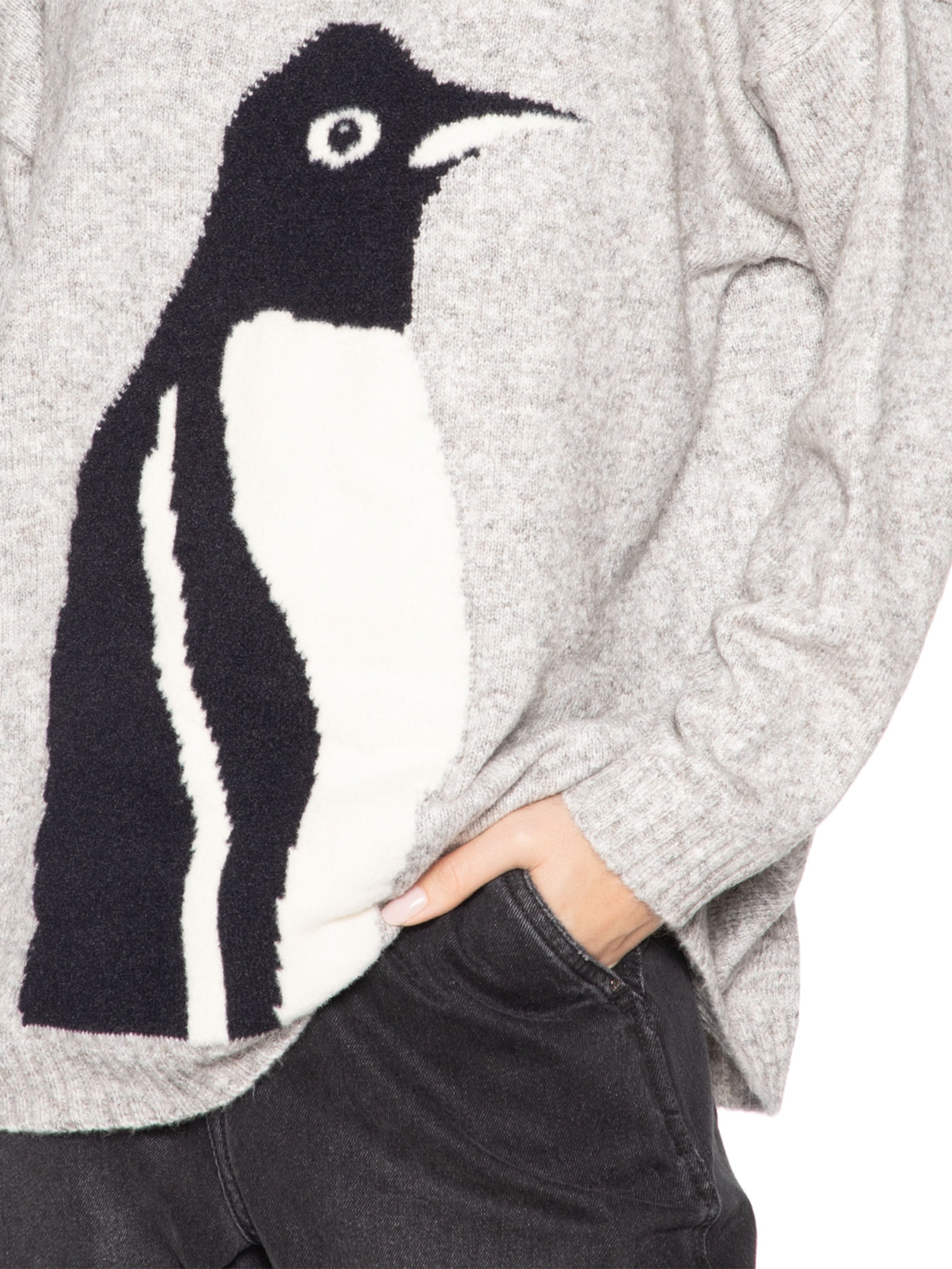 Blusa Feminina Tricot Cinza Anselmi