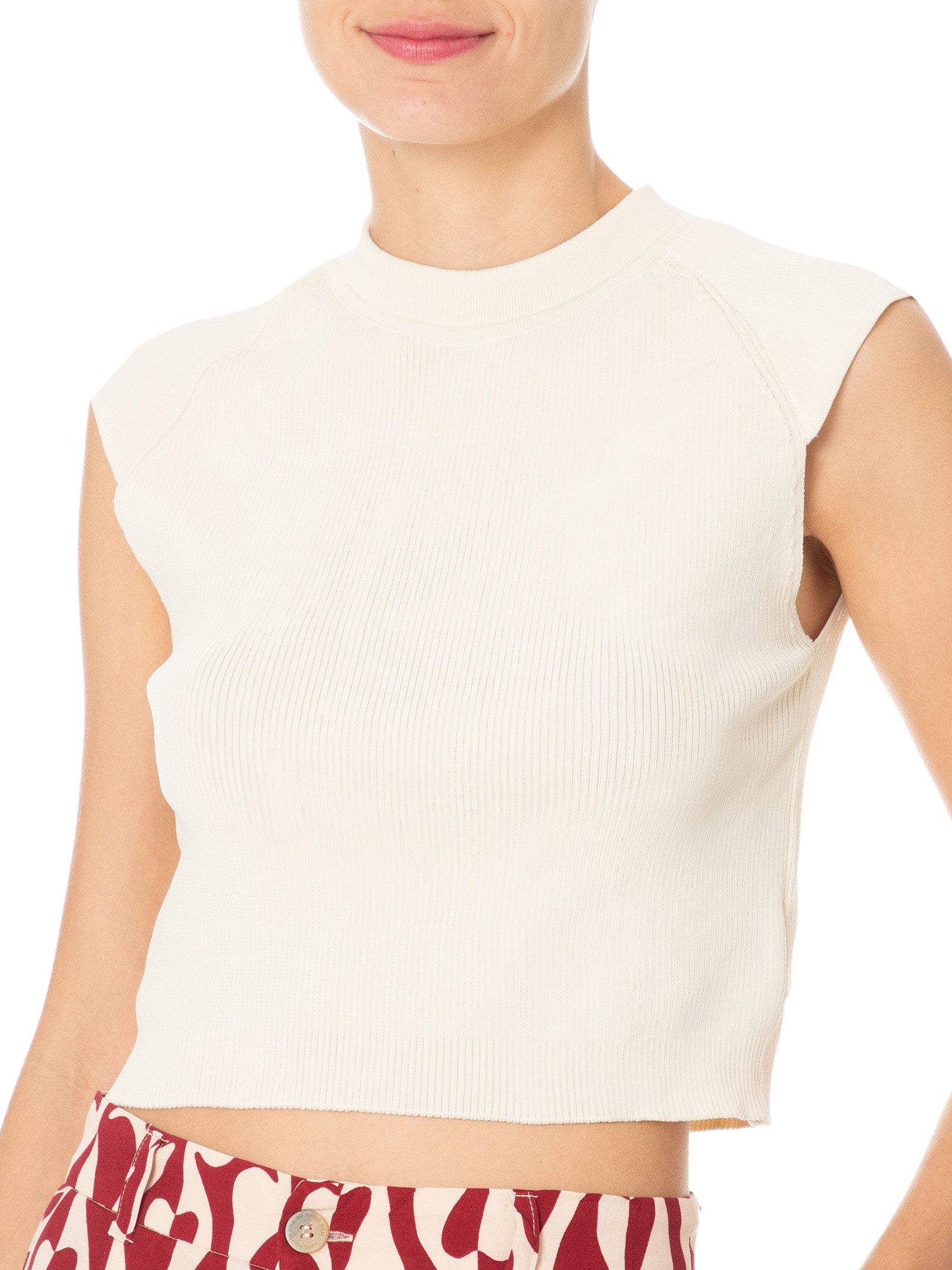 Blusa Feminina Tricot Classic Calado Bege Cantão