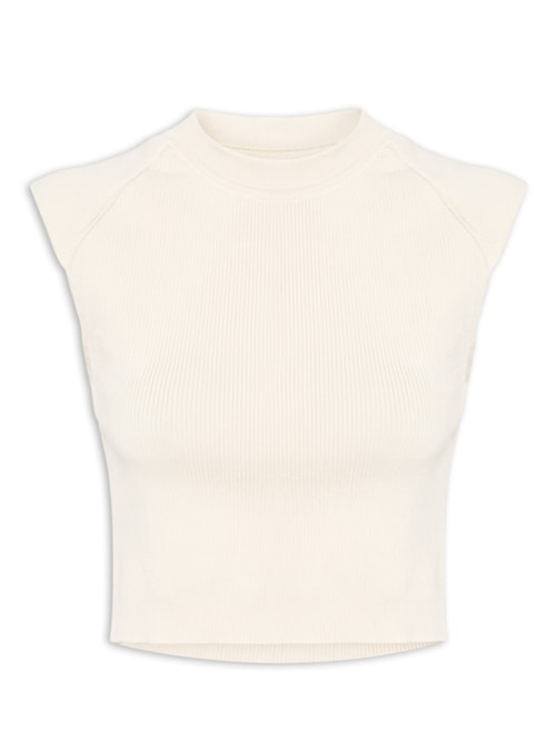 Blusa Feminina Tricot Classic Calado – Bege