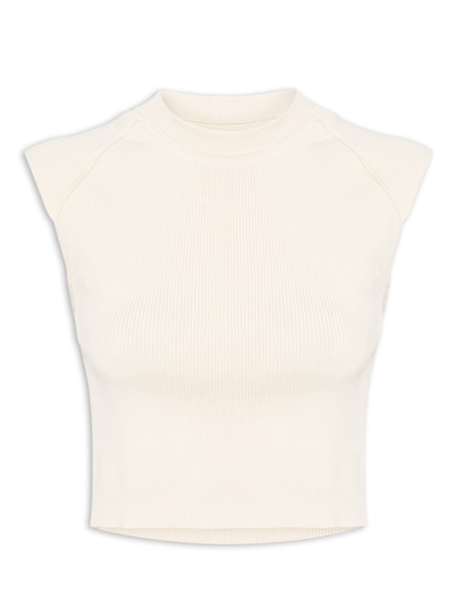 Blusa Feminina Tricot Classic Calado - Bege