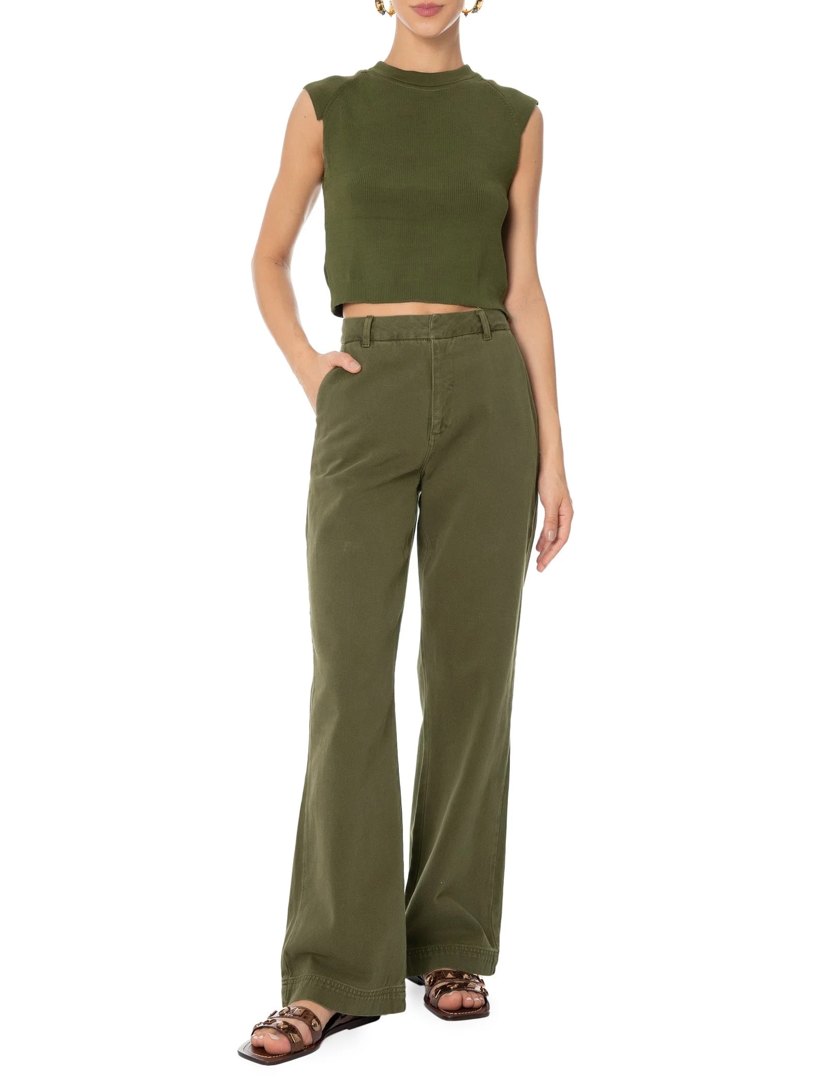 Blusa Feminina Tricot Classic Canelado Verde Cantão